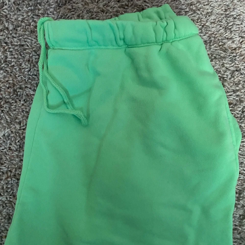 Neon Green Skims Lounge French Terry Like Wide Leg Drawstring Pants - Picture 6 of 7
